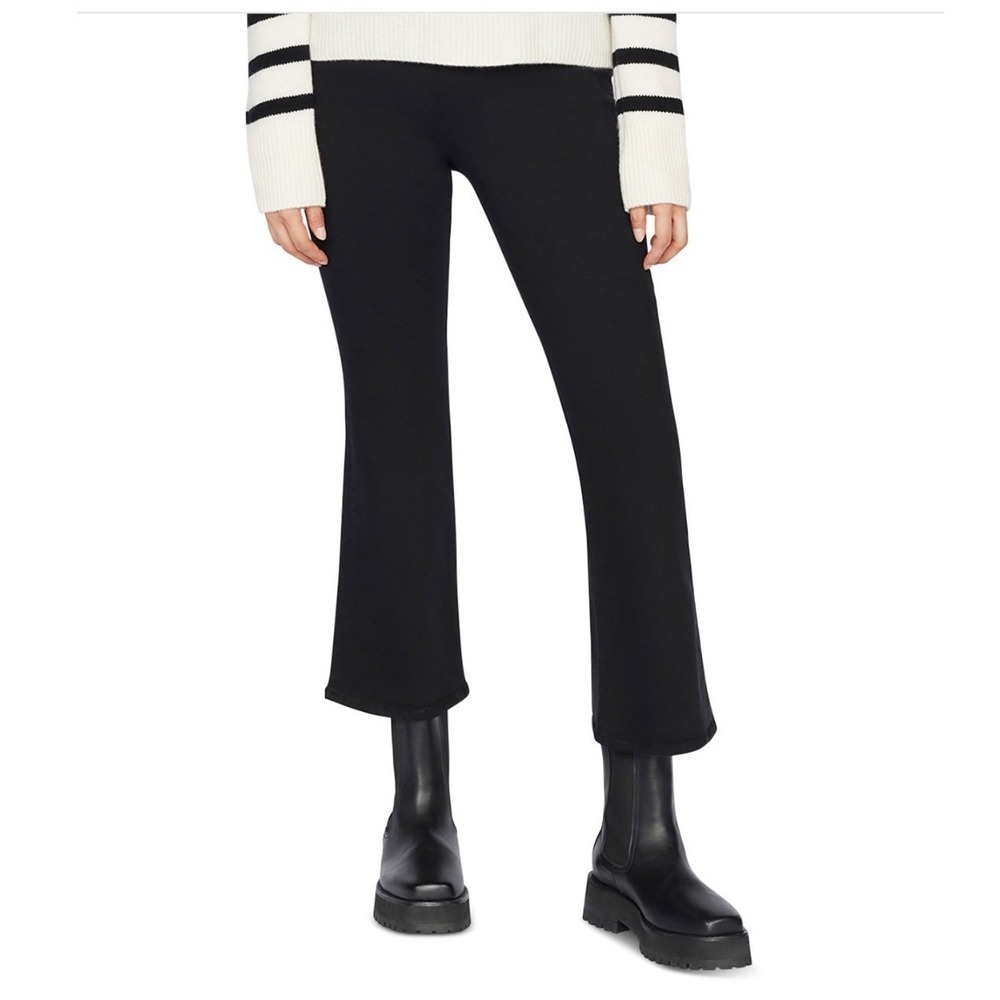 FRAME The Jetset High Rise Crop Bootcut Jeans Sheen Noir Size‎ 0